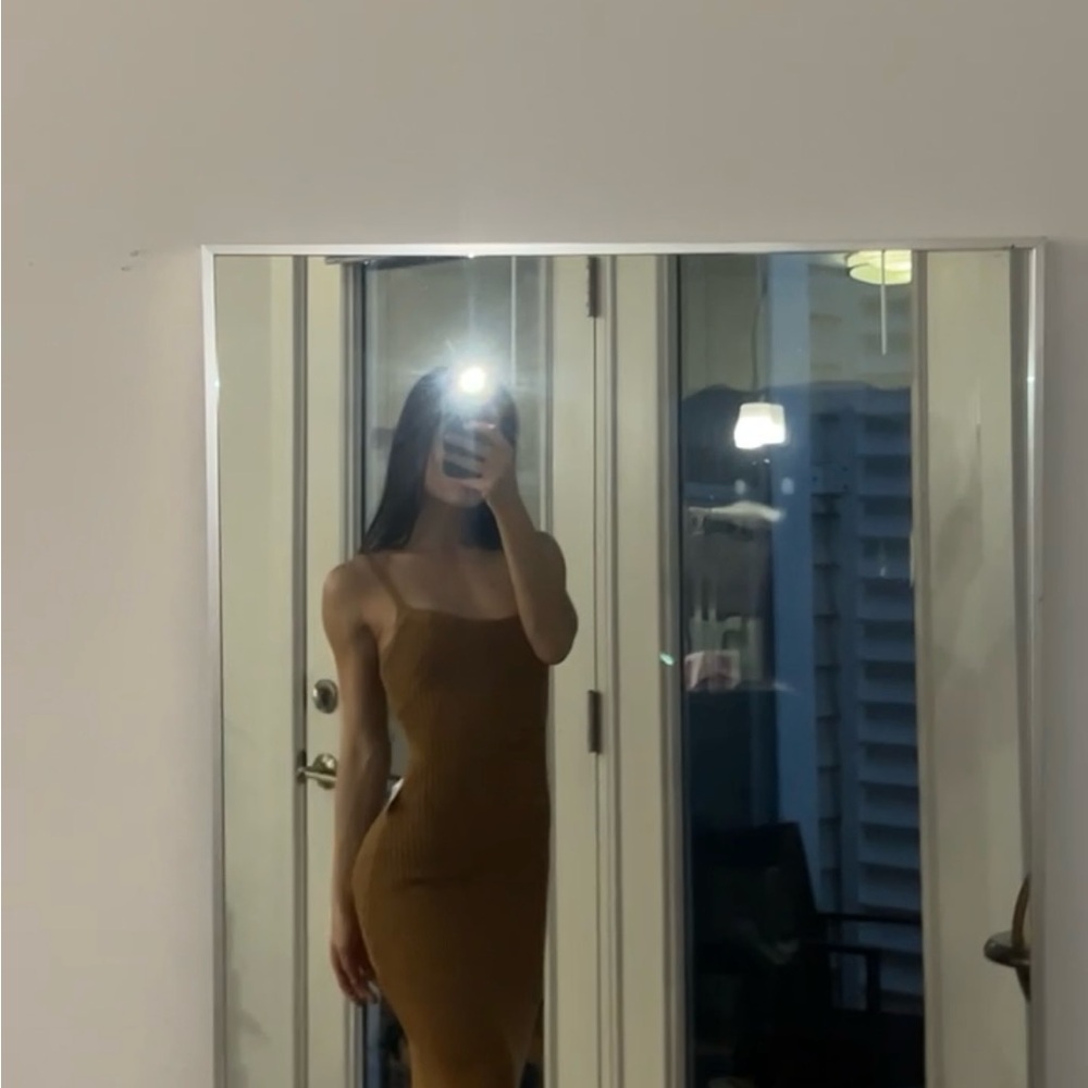 Le Lis | Crochet Midi Dress in Camel